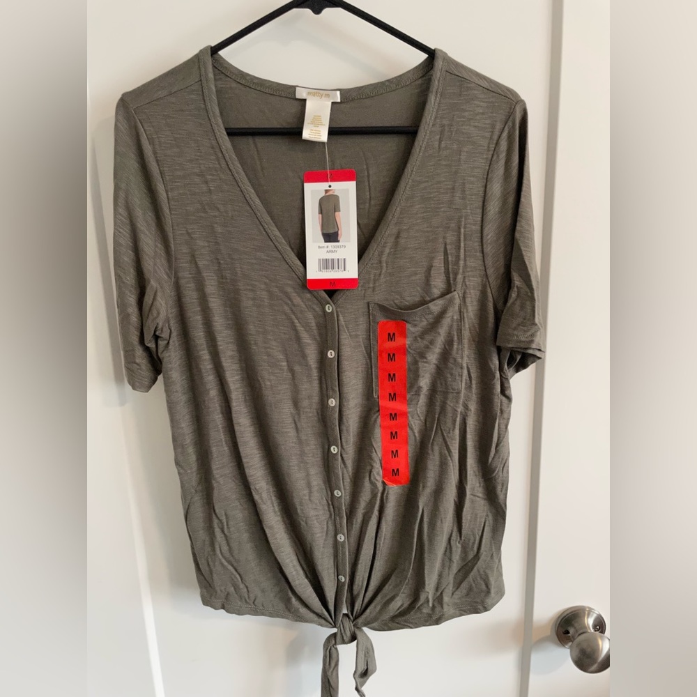 Grey/ Green Matty M T-Shirt